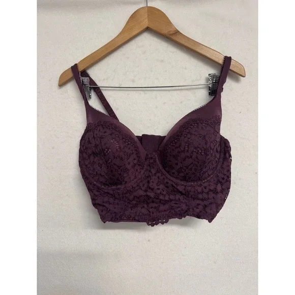 Victoria's Secret | SEXY Purple Lace Longline Bra Mini Bustier 38D convertible - Picture 2 of 7